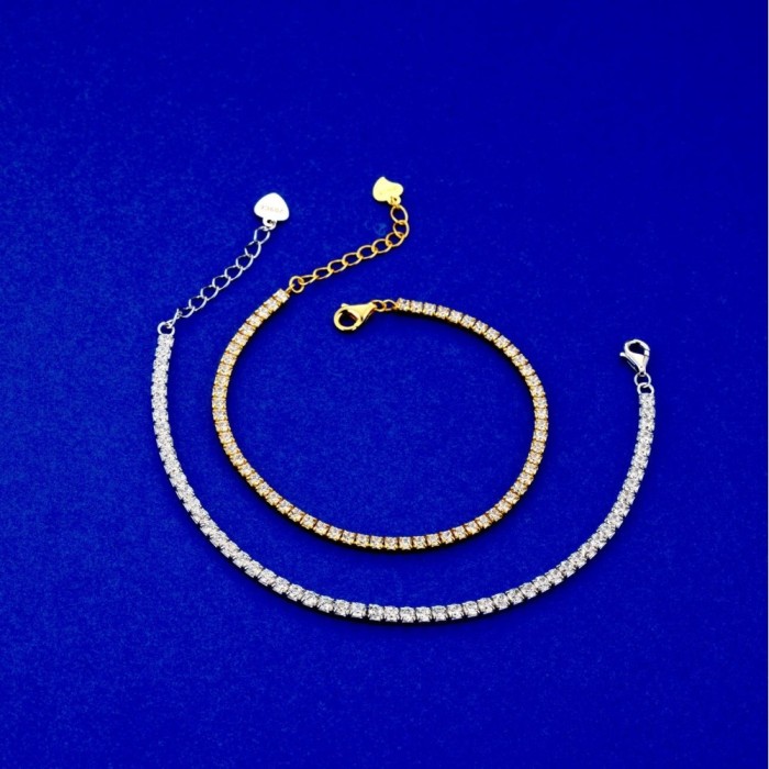 Bracciale tennis in argento 925% placcato oro bianco