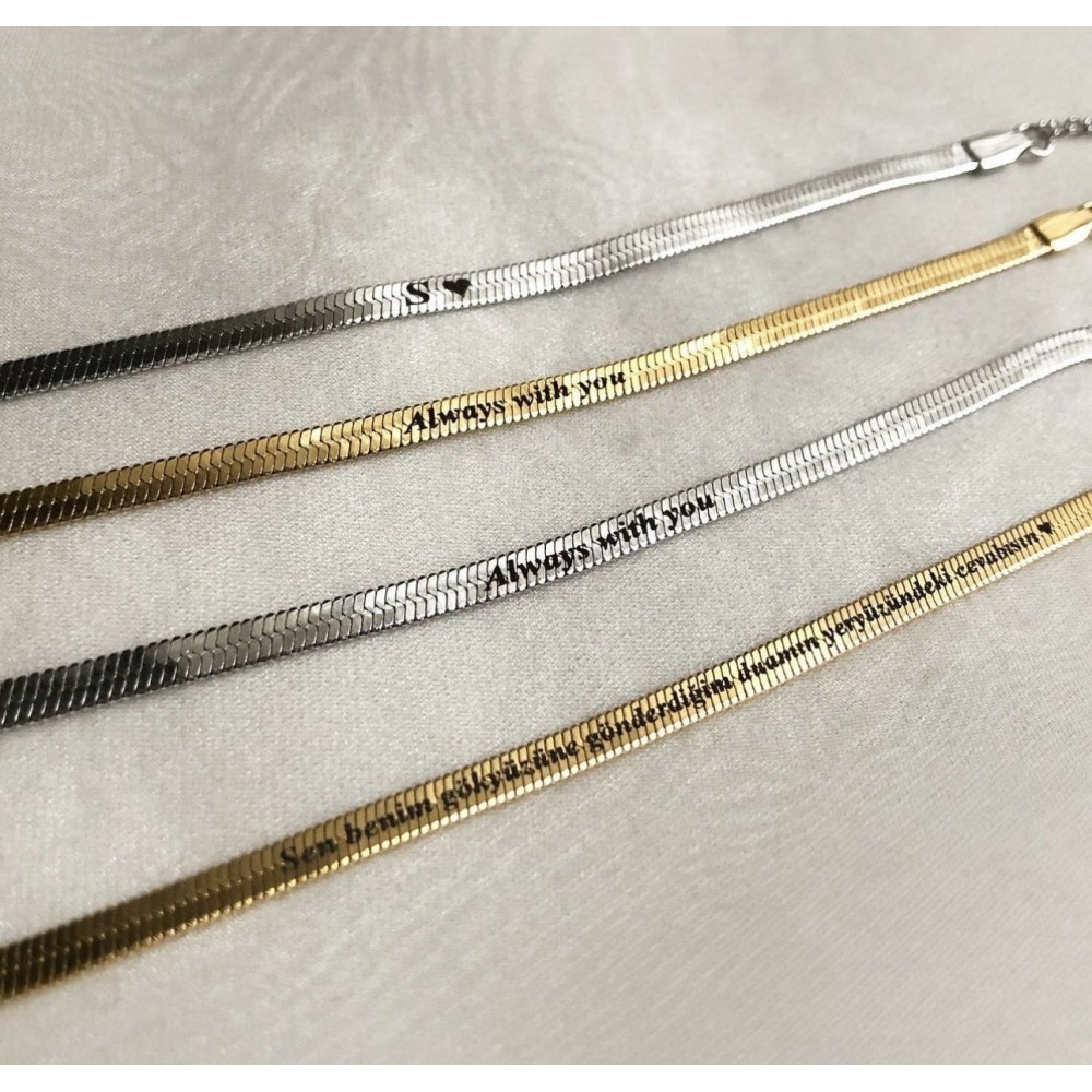 Collana Choker snake in acciaio placcato oro