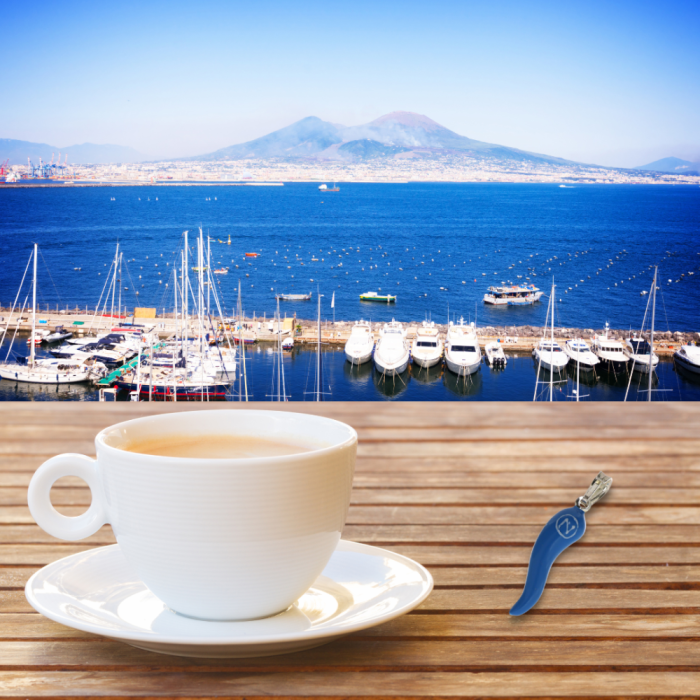 CIONDOLO CORNO PORTAFORTUNA NAPOLI IN ARGENTO 925% DISEGNATO A MANO SCARAMANTICO