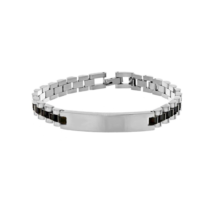 Bracciale Uomo in acciaio personalizzabile bicolore