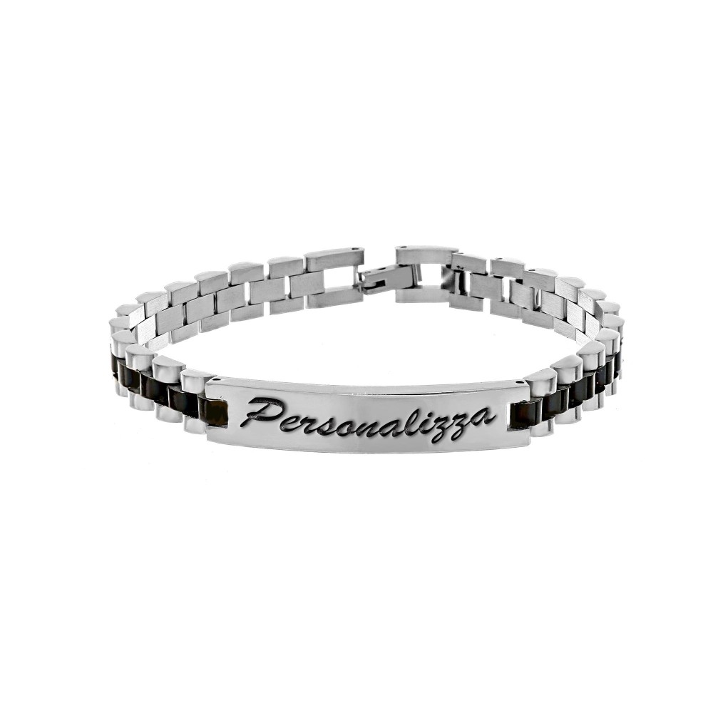 Bracciale Uomo in acciaio personalizzabile bicolore