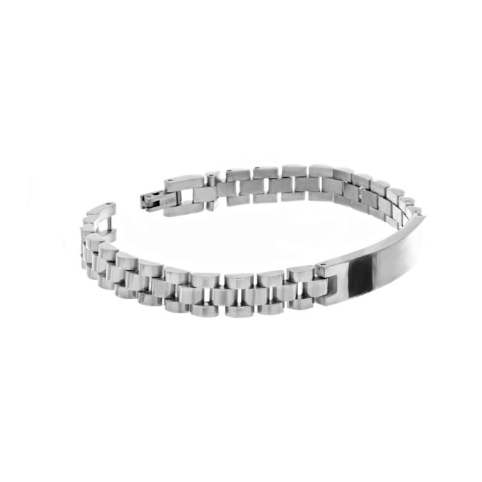 BRACCIALE UOMO IN ACCIAIO BIANCO PERSONALIZZABILE