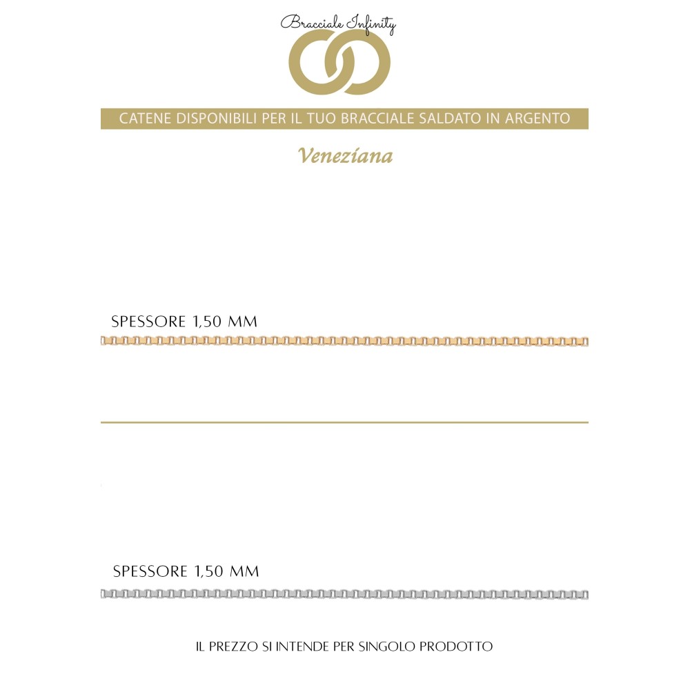 Prenotazione Anello Singolo Filo Infinity Argento 925% placcato oro giallo/bianco