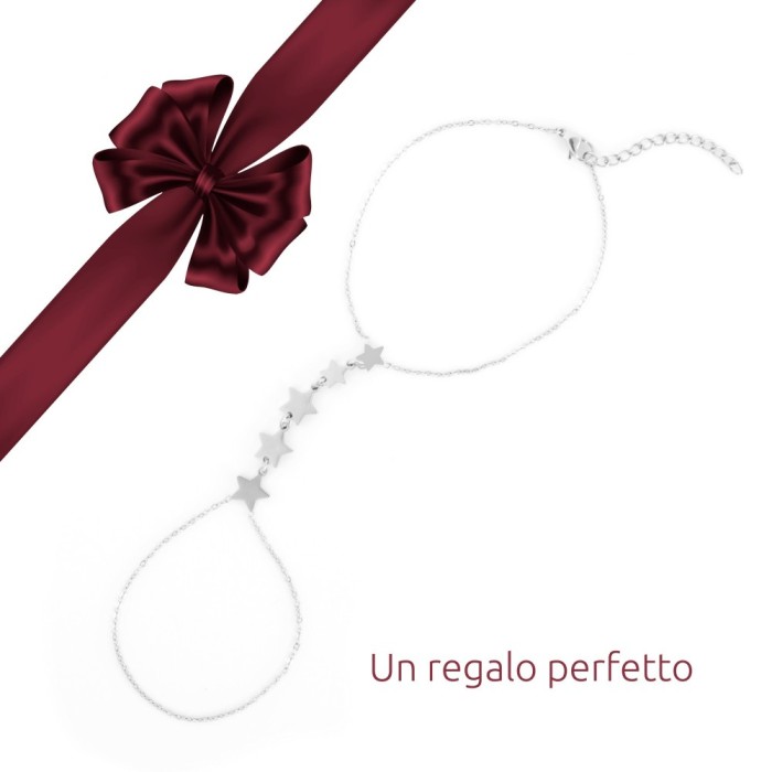 Baciamano in acciaio donna con stelle