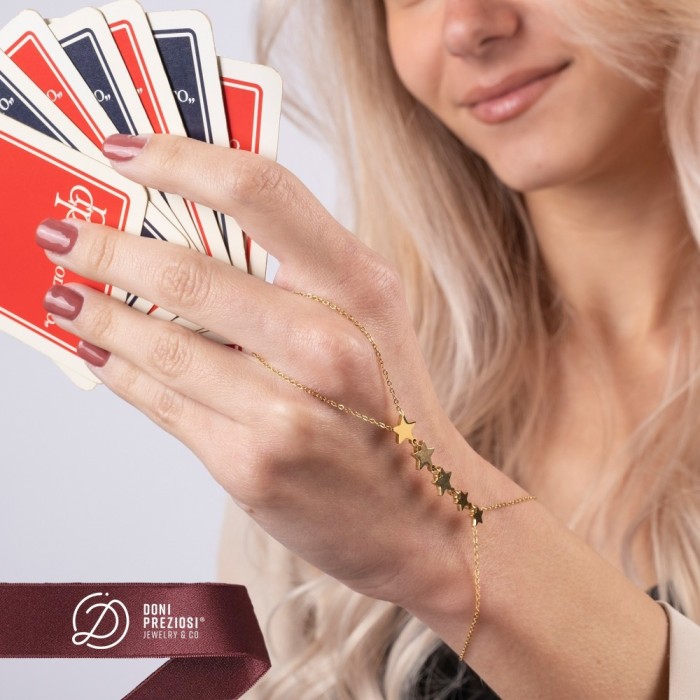 Baciamano in acciaio donna con stelle