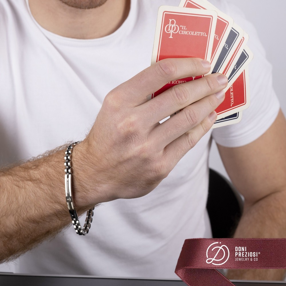 Bracciale uomo con ancora in acciaio