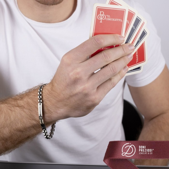 Bracciale uomo con ancora in acciaio