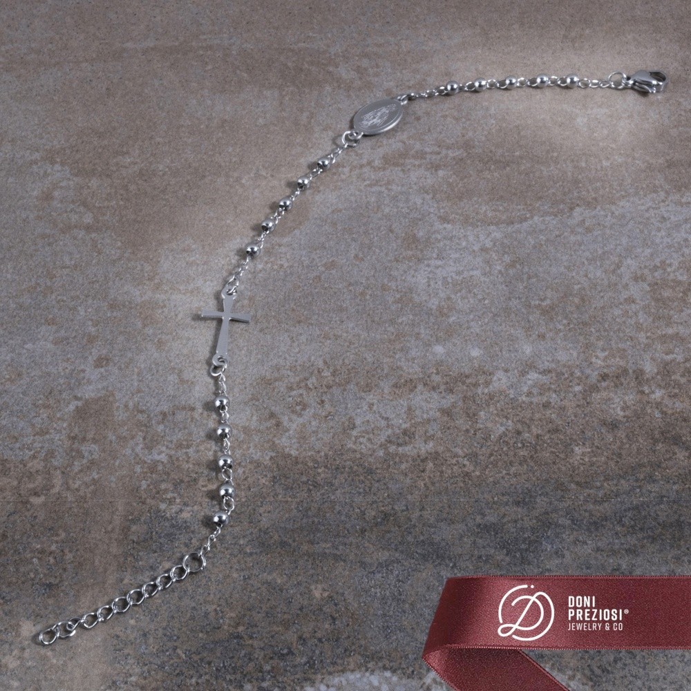 Bracciale Rosario Acciaio Classico Resistente varie colorazioni uomo/donna/unisex