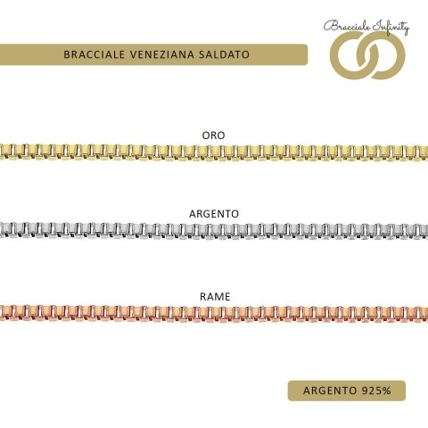 Prenotazione Bracciale Coppia Filo Infinity Argento 925% placcato oro bianco/giallo