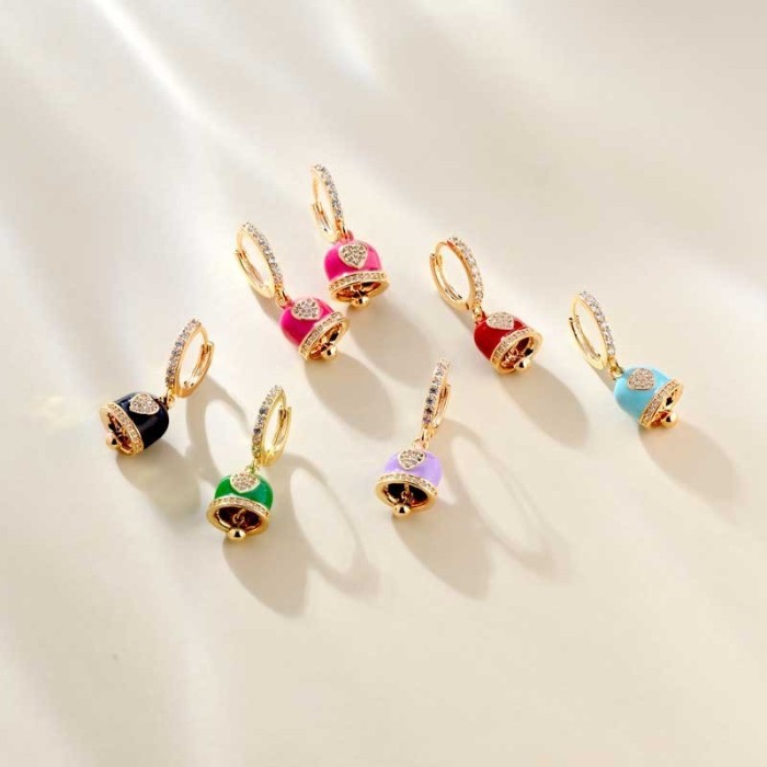 Orecchini pendenti campanella capri smaltati