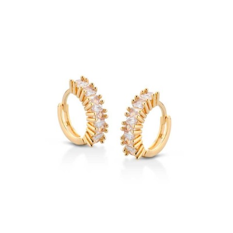 Orecchini cerchio zirconati dorati