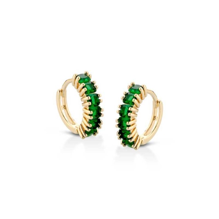 Orecchini cerchio zirconati dorati