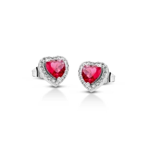 Orecchini cuore a lobo zirconati