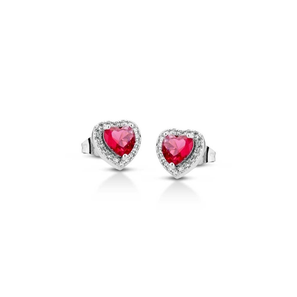 Orecchini cuore a lobo zirconati