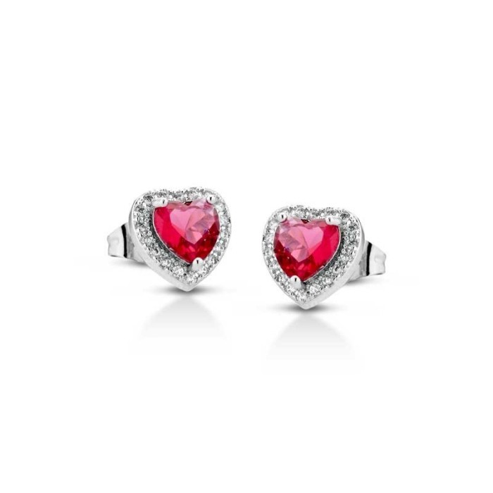 Orecchini cuore a lobo zirconati