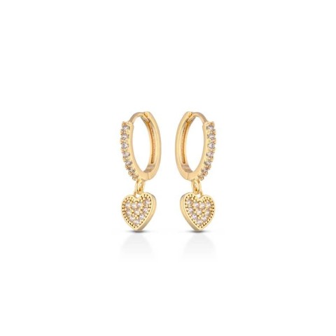 Orecchini a cerchio con cuore pendente