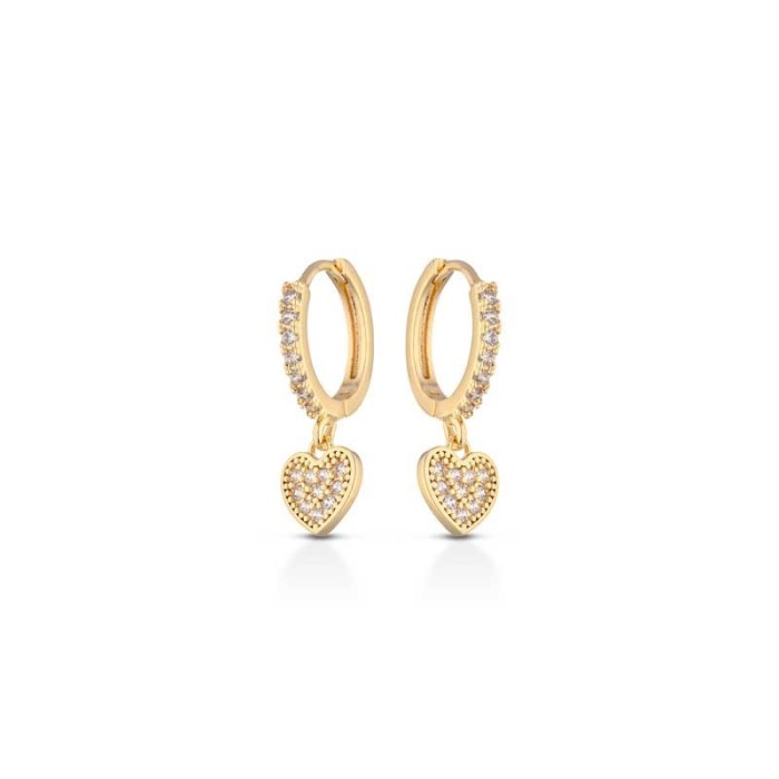 Orecchini a cerchio con cuore pendente