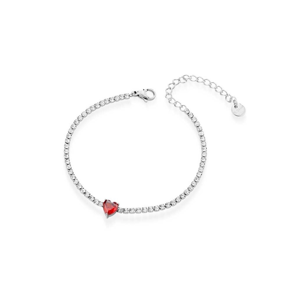 Bracciale tennis con cuore semplice