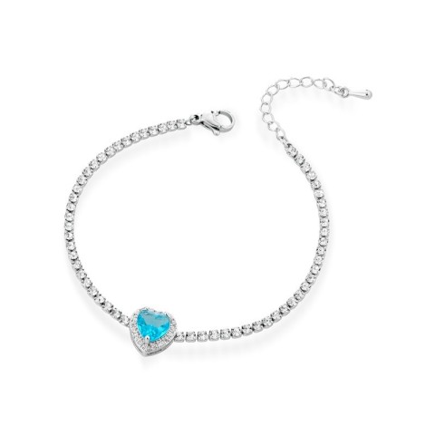 Bracciale tennis con cuore centrale
