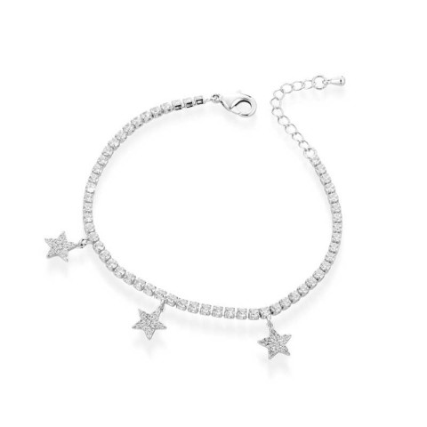 Bracciale tennis con stelle pendenti