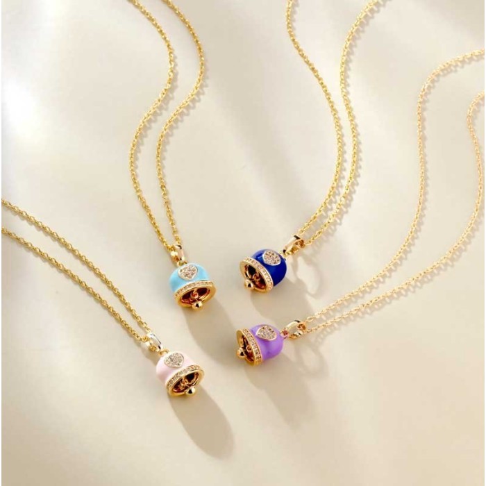 Collana con campanella capri smaltata