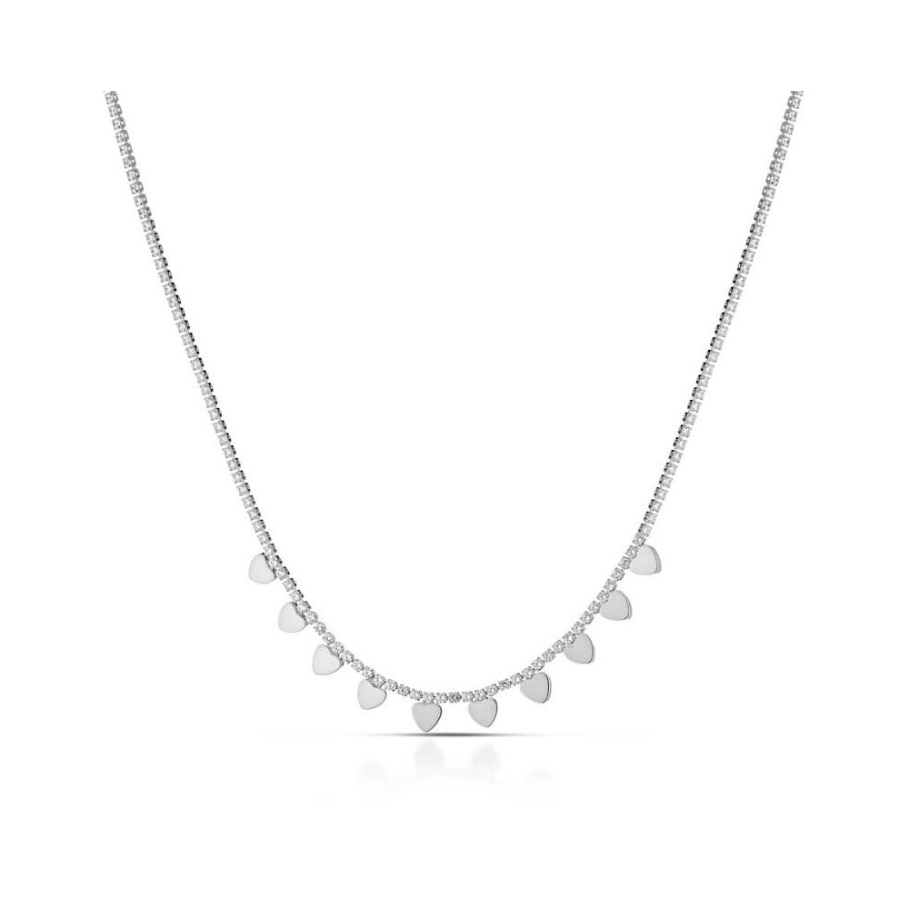 Collana tennis con cuori pendenti