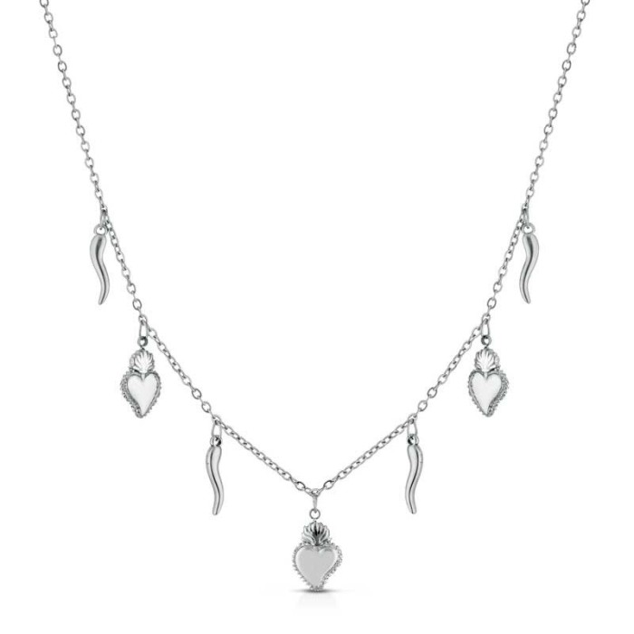 Collana scaramantica placcata rodio