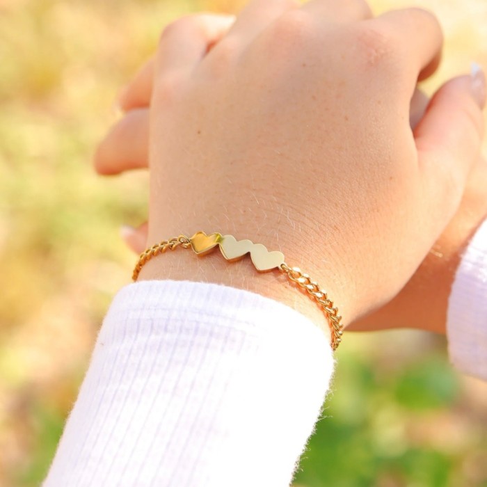 Bracciale donna grumetta con cuori