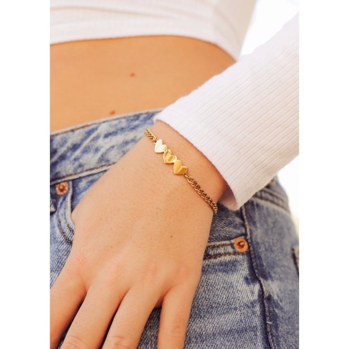 Bracciale donna grumetta con cuori