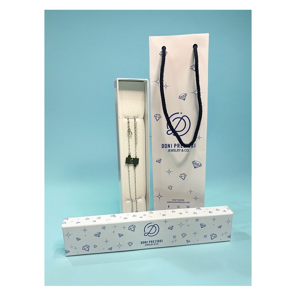 Coppia bracciali Puzzle divisibile in argento 925 personalizzabile San Valentino
