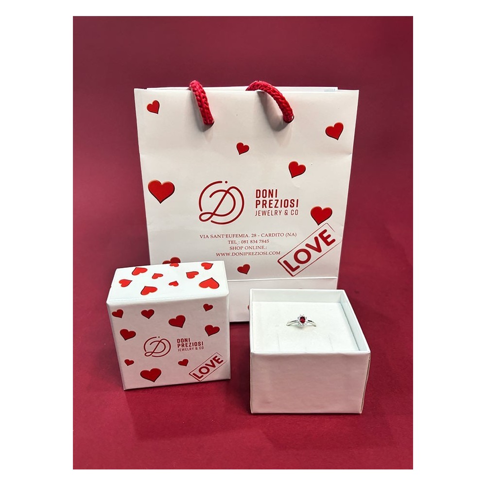 Anello Mini Kate in argento 925% placcato oro bianco