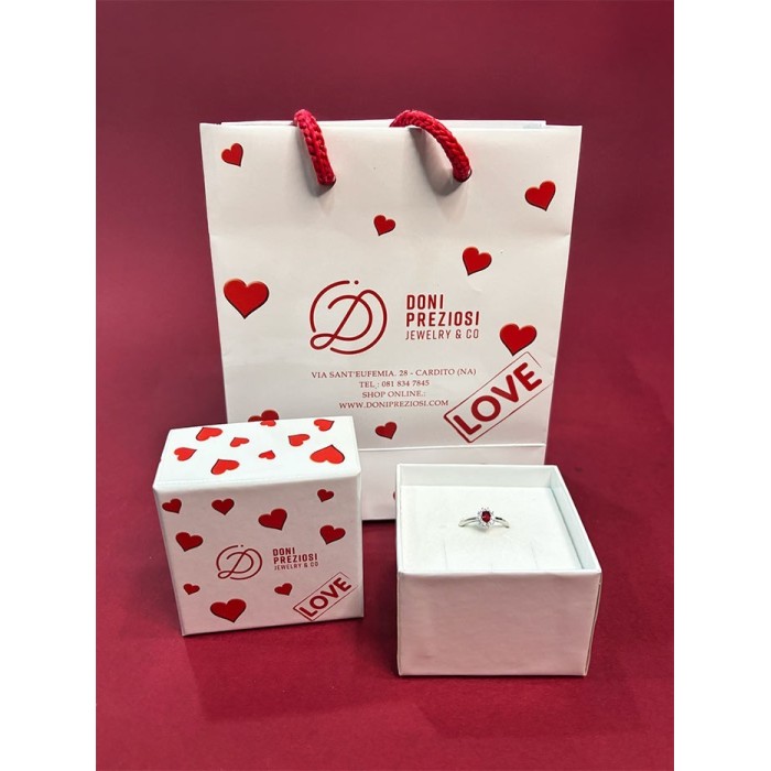 Anello Mini Kate in argento 925% placcato oro bianco