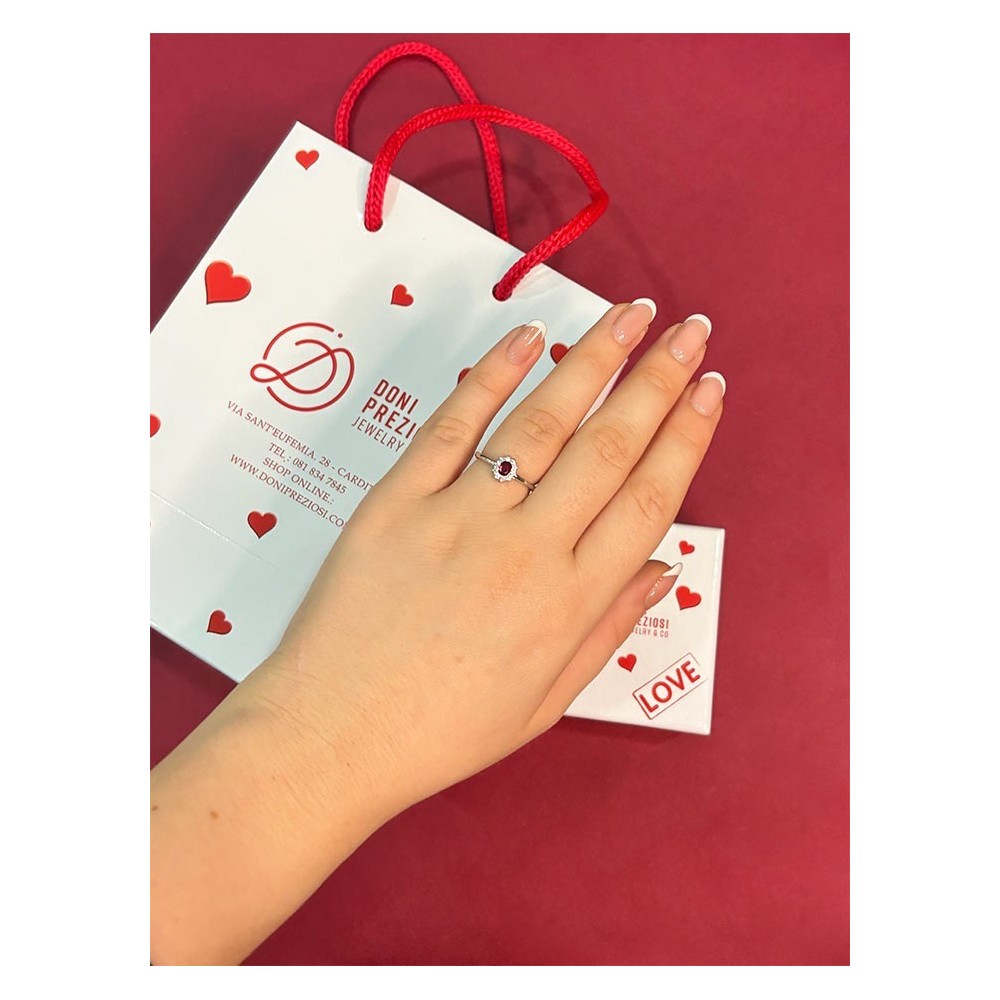 Anello Mini Kate in argento 925% placcato oro bianco