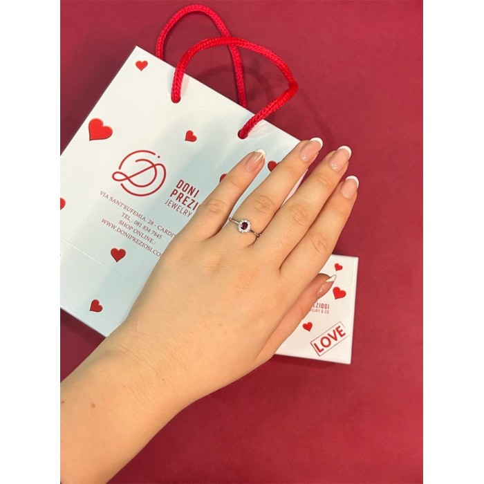 Anello Mini Kate in argento 925% placcato oro bianco