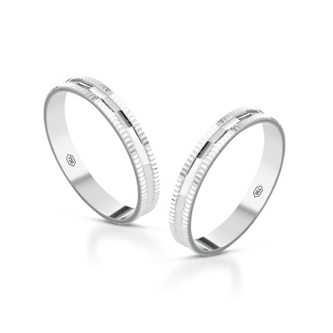 Fedine in oro bianco 18 carati incisioni omaggio