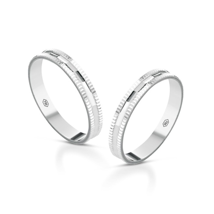 Fedine in oro bianco 18 carati incisioni omaggio