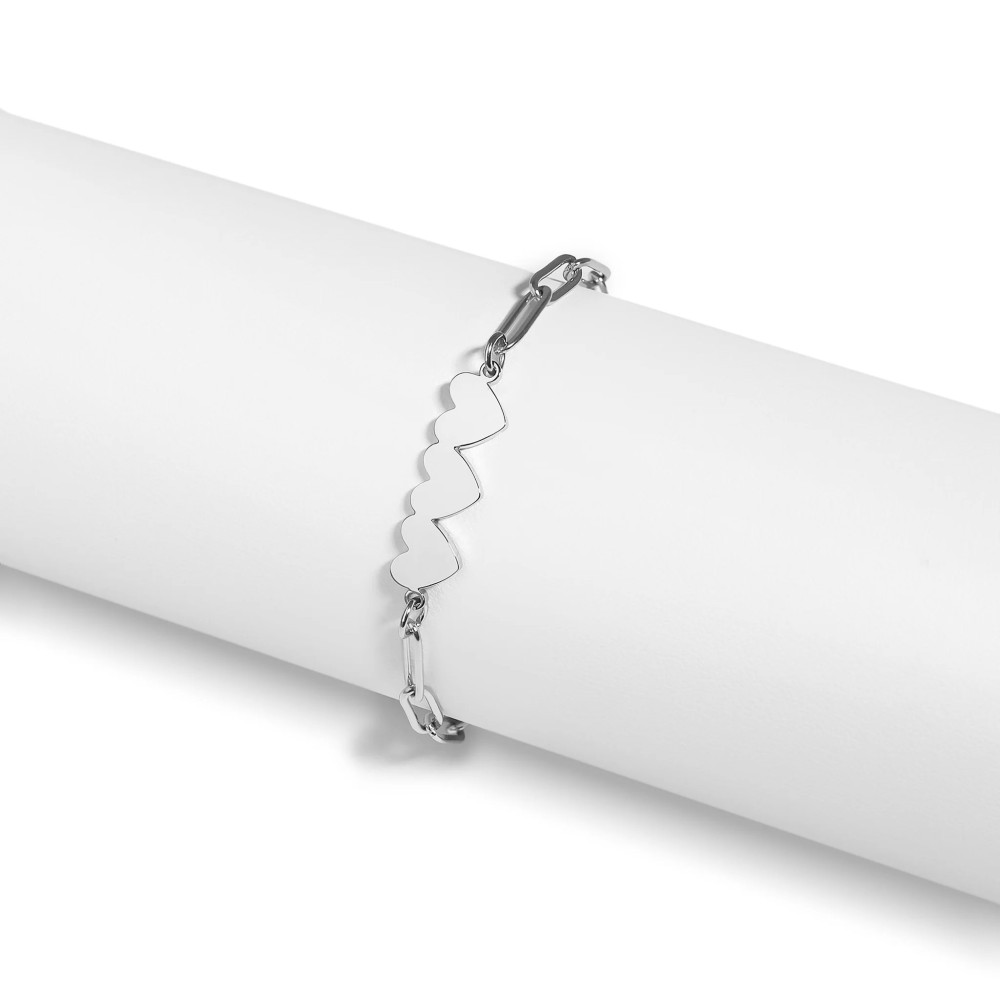 Bracciale donna catena con cuori