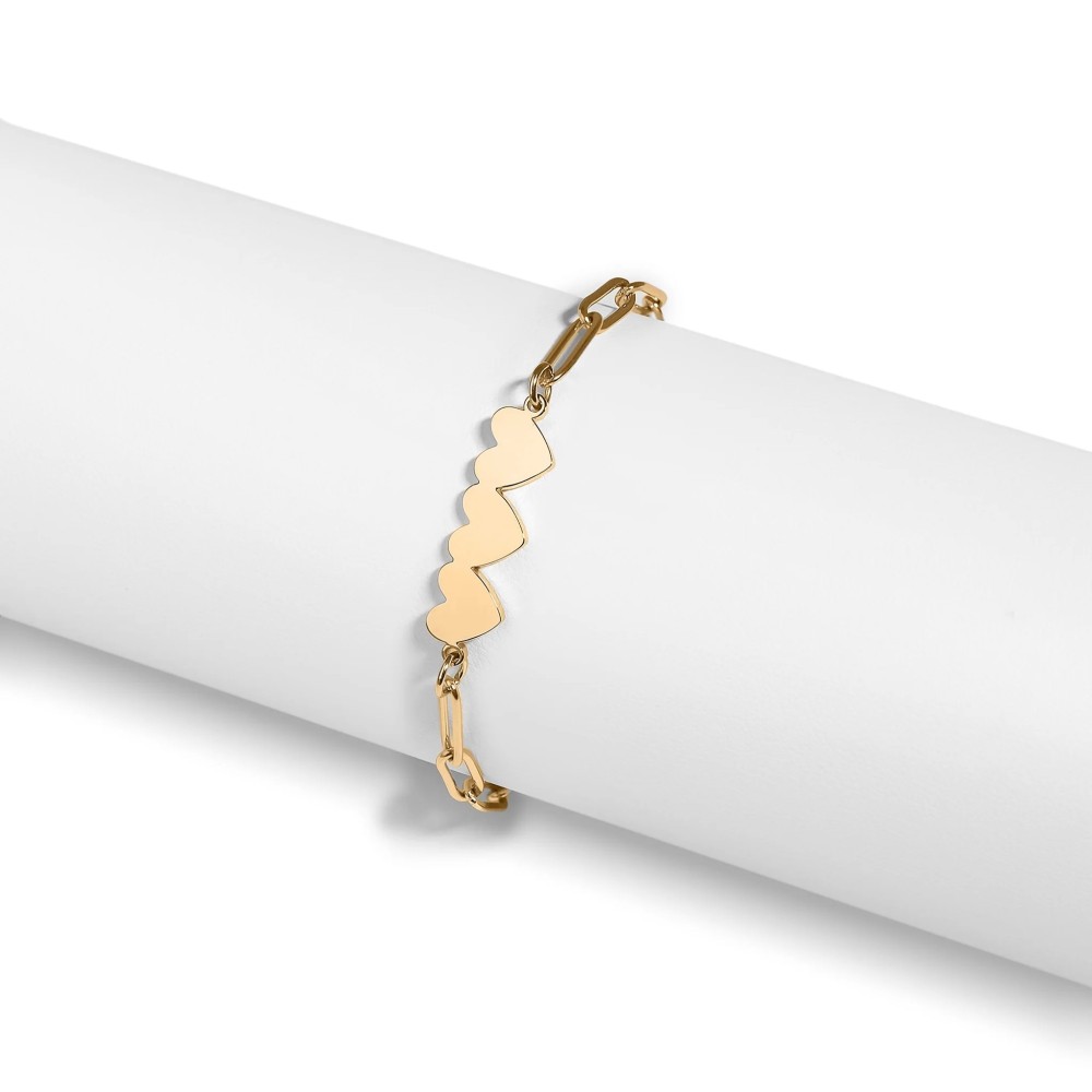 Bracciale donna catena con cuori