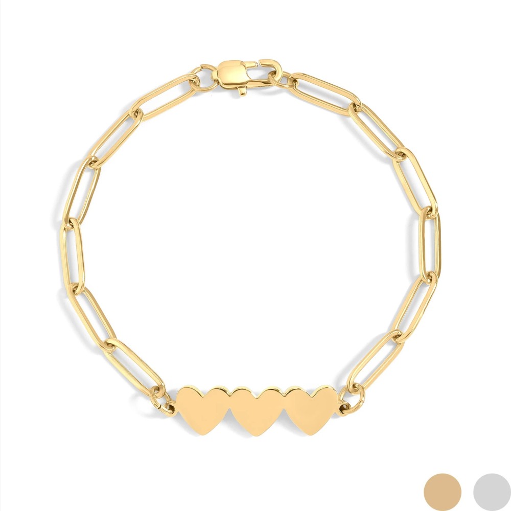 Bracciale donna catena con cuori