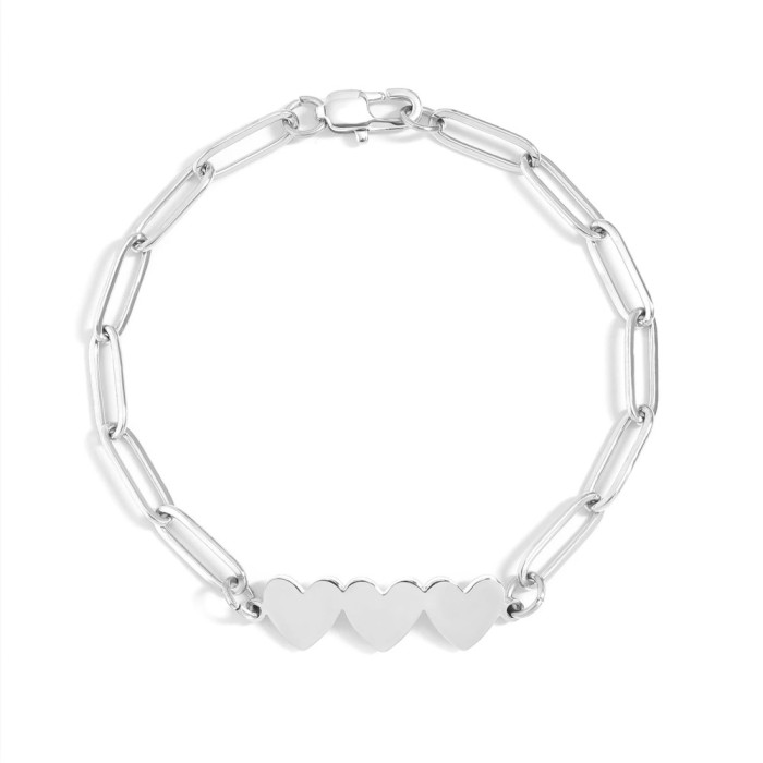 Bracciale donna catena con cuori
