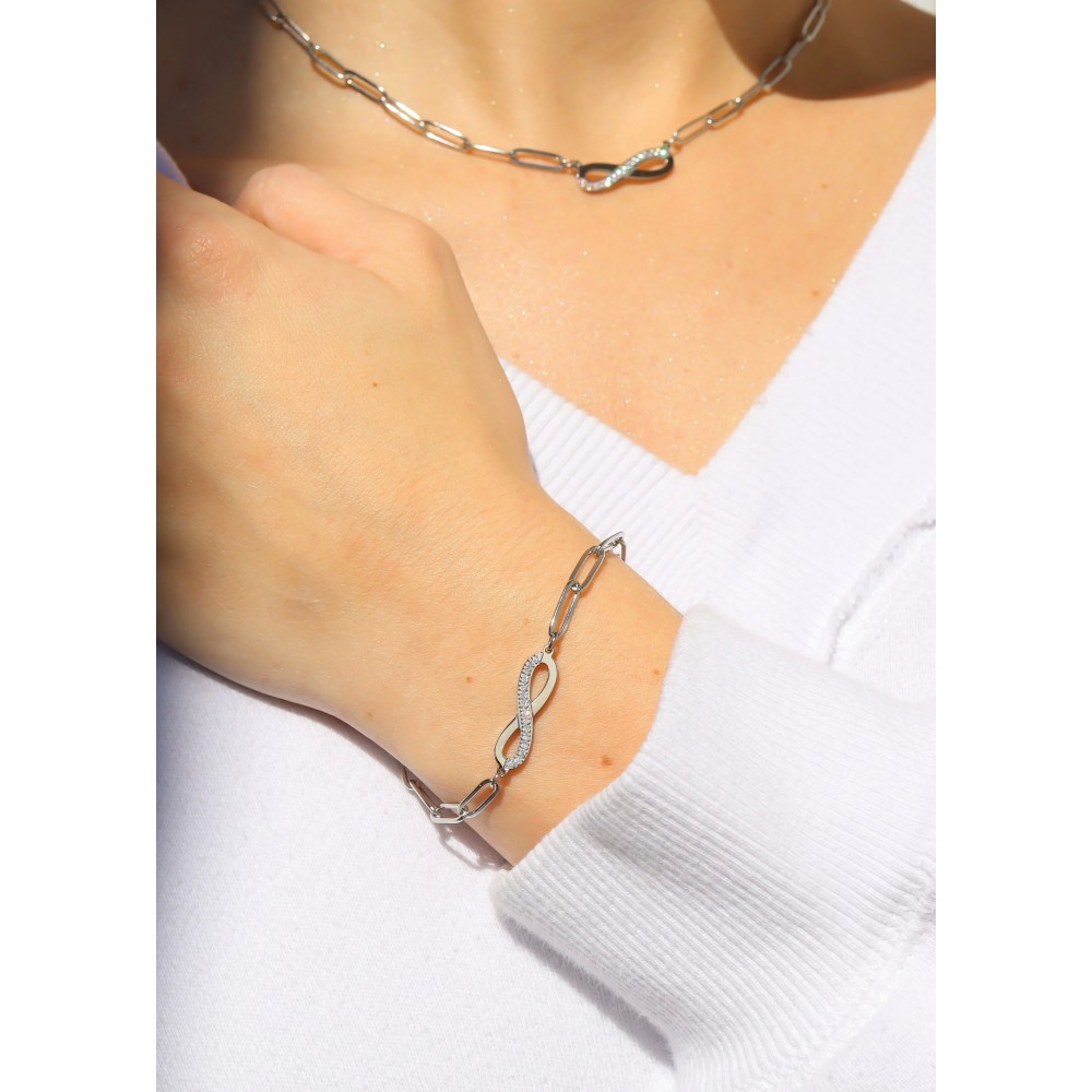 Bracciale donna catena con infinito