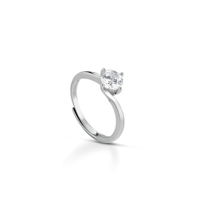 Anello Solitario donna in argento 925% regolabile