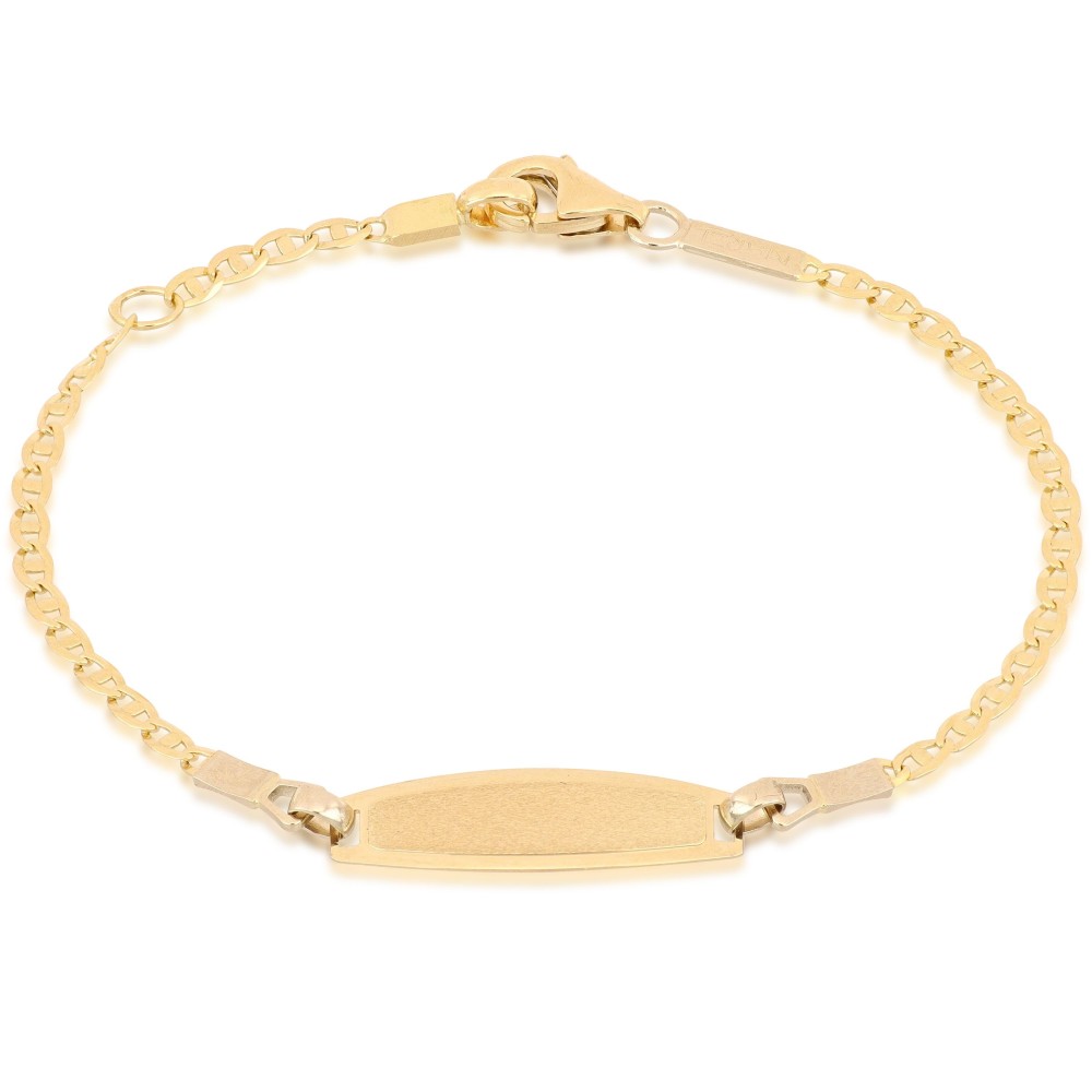 Bracciale bimbo con targhetta in oro 18 carati incisione omaggio