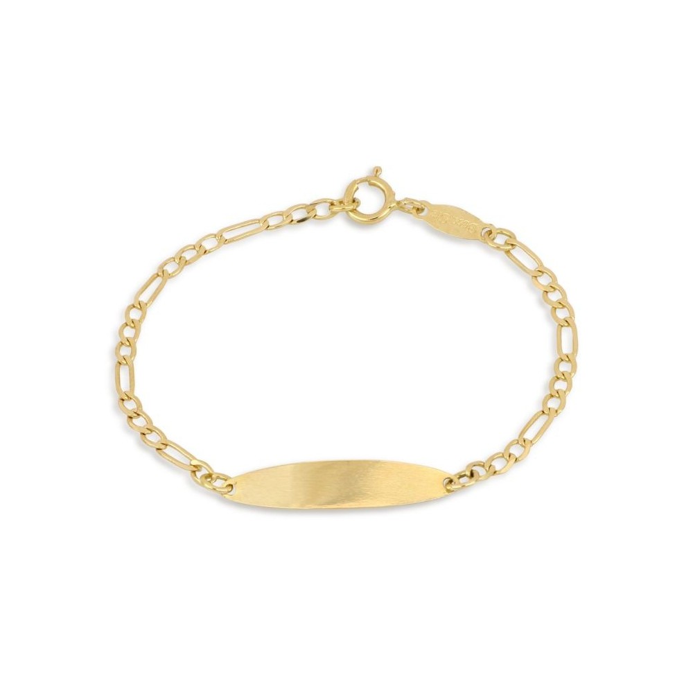 Bracciale bimba/o con targhetta in oro 18 carati incisione omaggio e coccinella