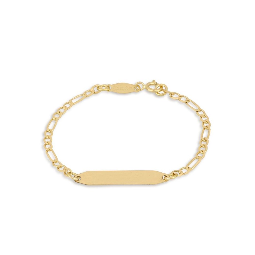 Bracciale bimba/o con targhetta in oro 18 carati incisione omaggio e coccinella