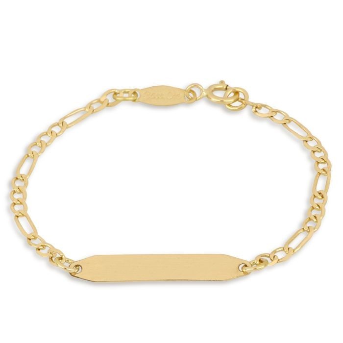 Bracciale bimba/o con targhetta in oro 18 carati incisione omaggio e coccinella