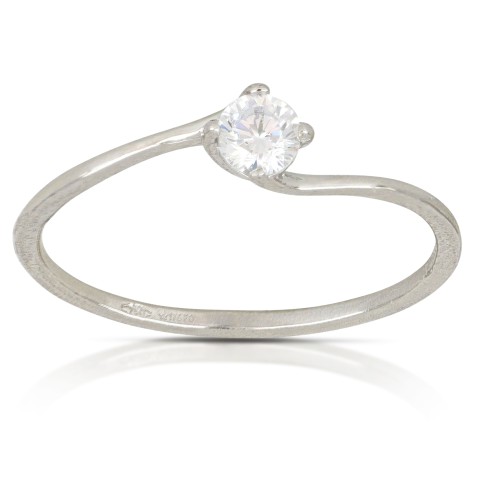 Anello solitario in oro bianco 18 carati