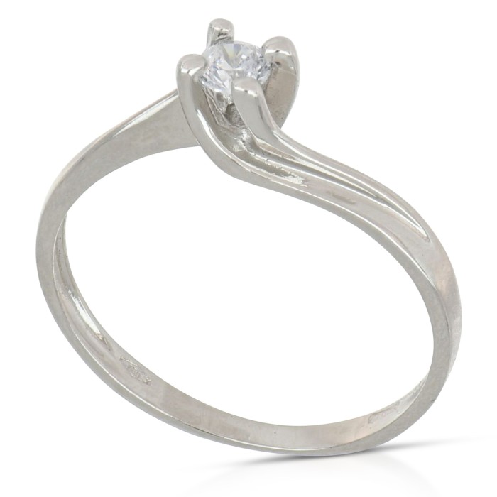 Anello solitario Proposta di matrimonio in oro bianco 18 carati