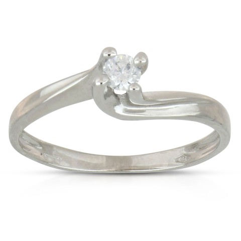 Anello solitario Proposta di matrimonio in oro bianco 18 carati