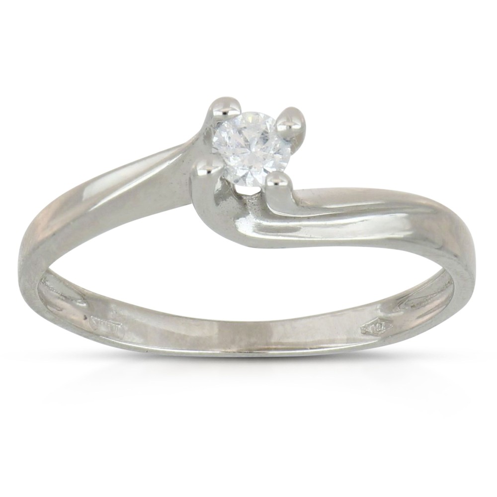 Anello solitario Proposta di matrimonio in oro bianco 18 carati